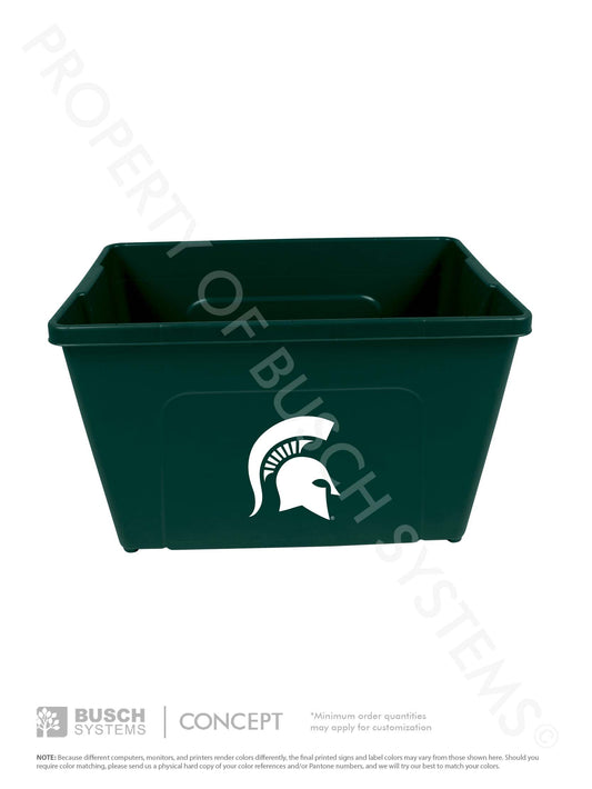 Michigan State 18 Gallon Recycle Bin Molded in School Colors