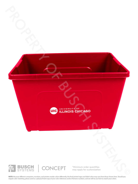 University of Illinois Chicago 18 Gallon Recycle Bin Molded in School Colors